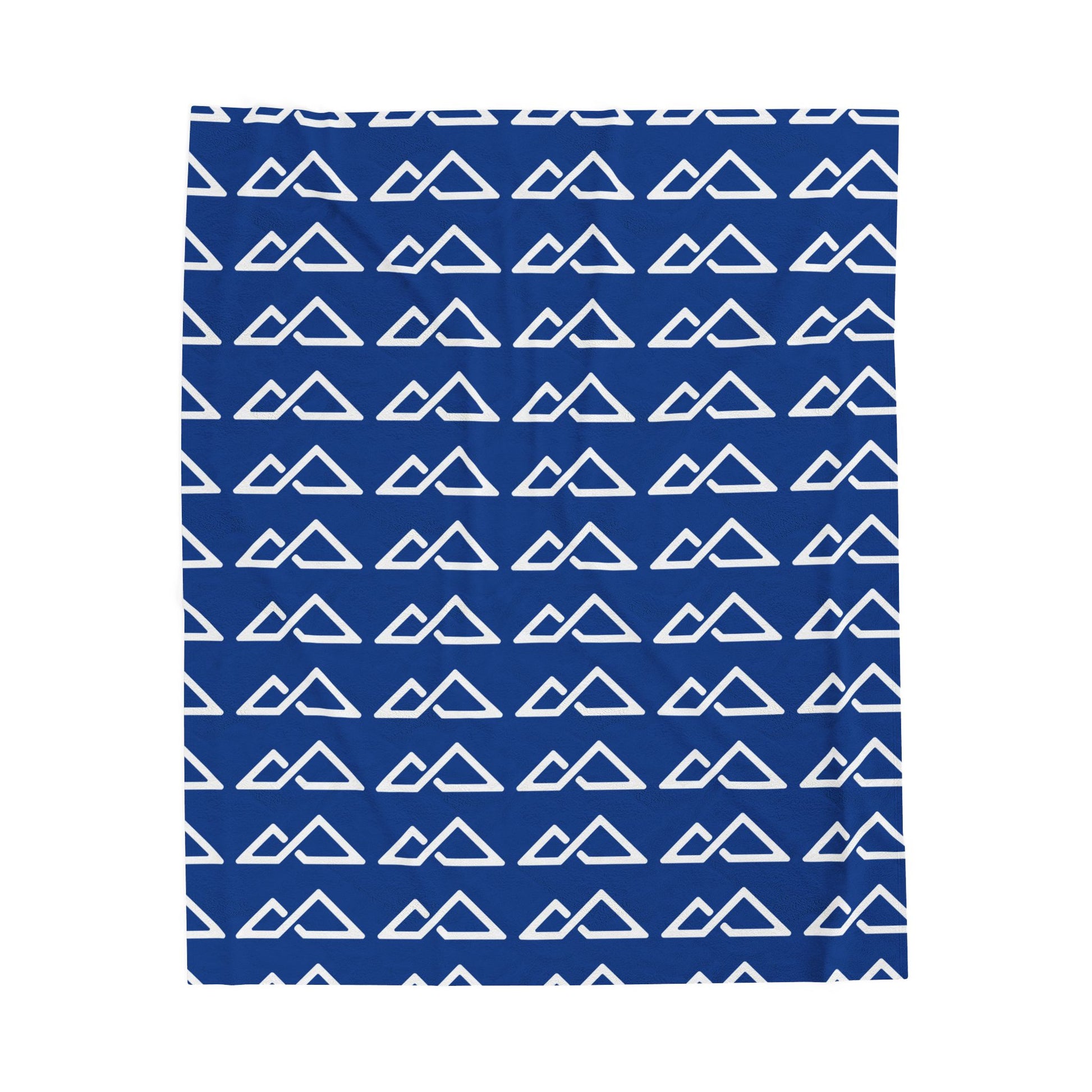 Blue - FREC Logo Pattern Blanket, Velveteen Plush Throw, Soft Decorative Blanket