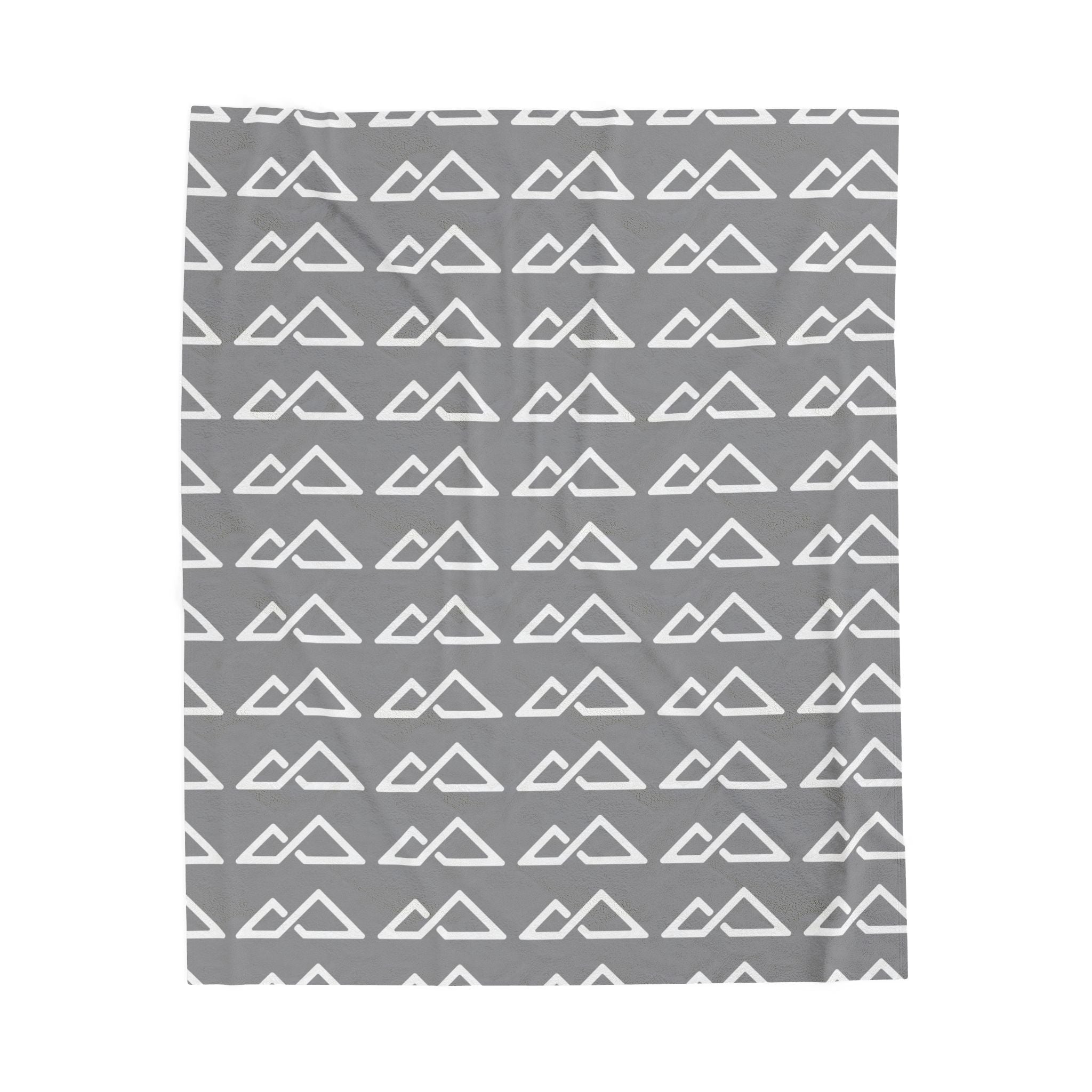 Grey - FREC Logo Pattern Blanket, Velveteen Plush Throw, Soft Decorative Blanket