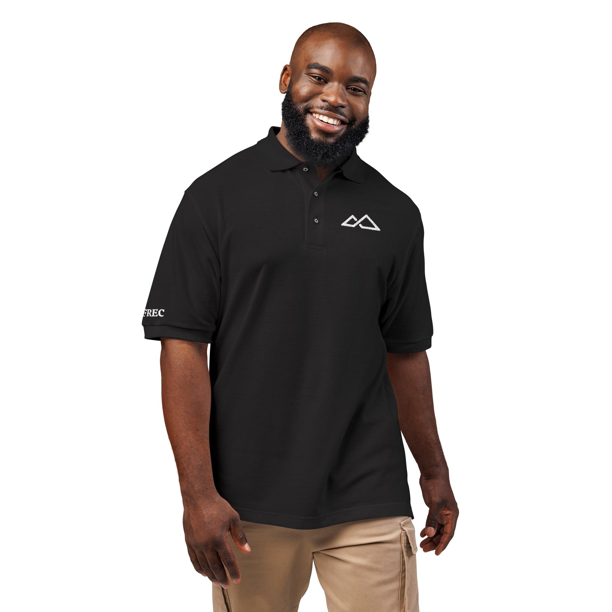 FREC Logo, Unisex Polo Shirt, Embroidered Apparel
