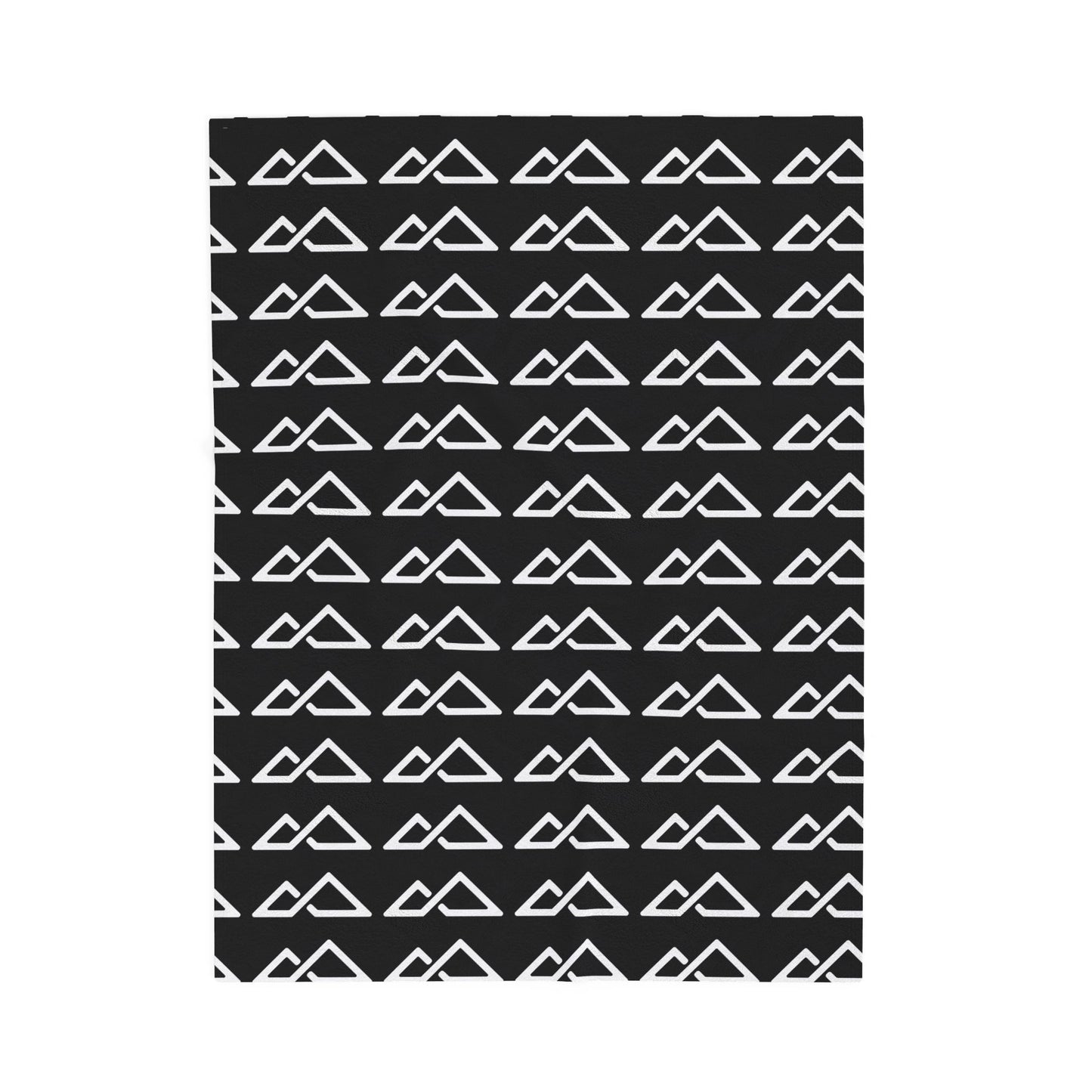 Black - FREC Logo Pattern Blanket, Velveteen Plush Throw, Soft Decorative Blanket
