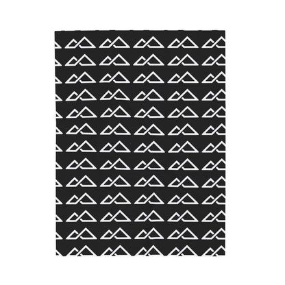 Black - FREC Logo Pattern Blanket, Velveteen Plush Throw, Soft Decorative Blanket