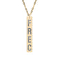 FREC Engraved Vertical Bar Necklace (Silver or Rose Gold)