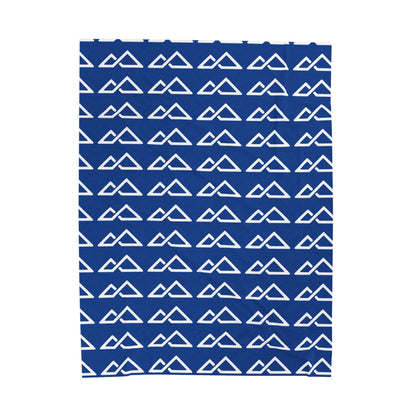 Blue - FREC Logo Pattern Blanket, Velveteen Plush Throw, Soft Decorative Blanket