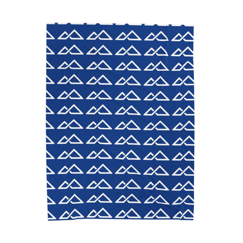 Blue - FREC Logo Pattern Blanket, Velveteen Plush Throw, Soft Decorative Blanket