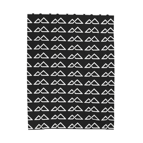 Black - FREC Logo Pattern Blanket, Velveteen Plush Throw, Soft Decorative Blanket