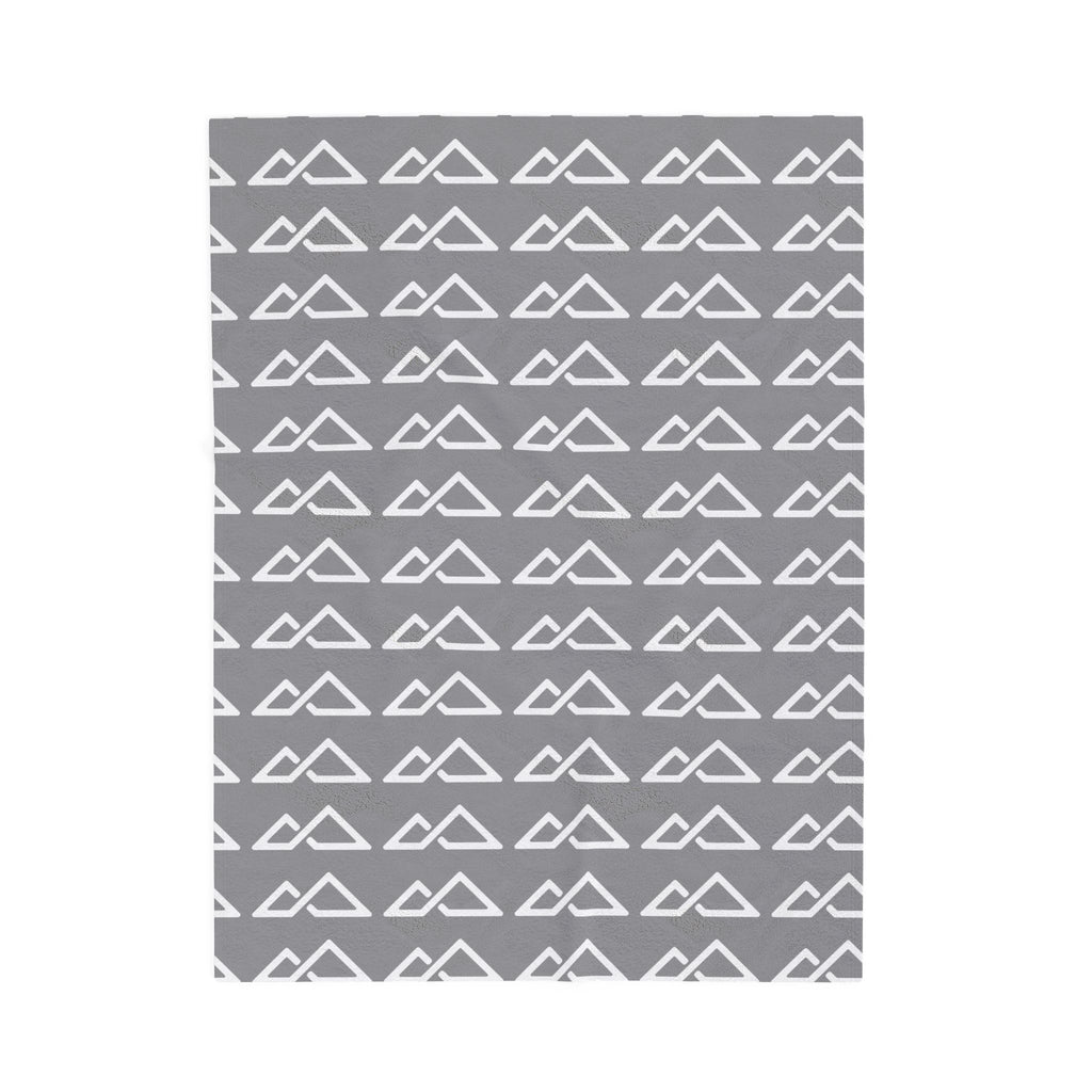 Grey - FREC Logo Pattern Blanket, Velveteen Plush Throw, Soft Decorative Blanket