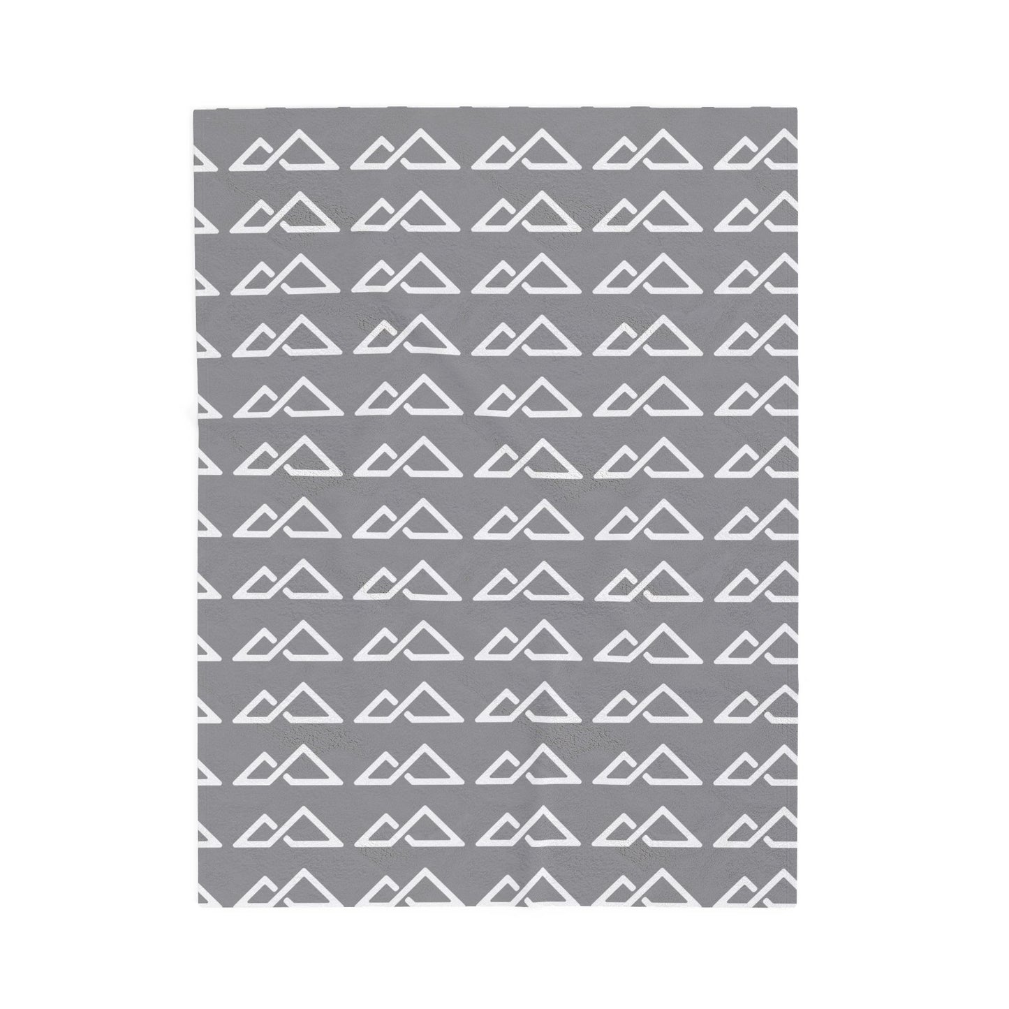 Grey - FREC Logo Pattern Blanket, Velveteen Plush Throw, Soft Decorative Blanket