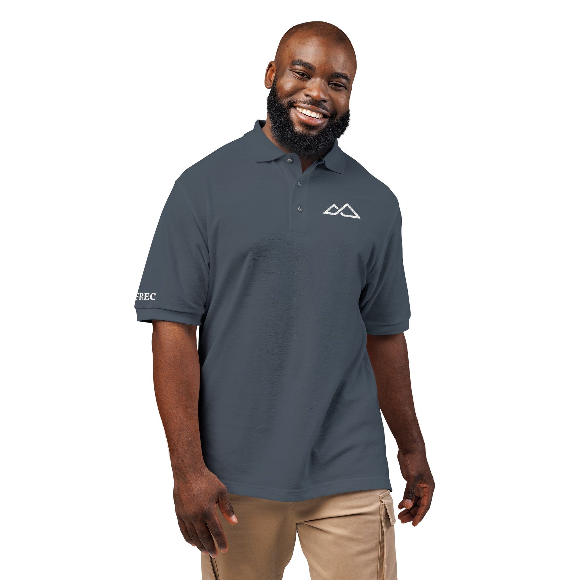 FREC Logo, Unisex Polo Shirt, Embroidered Apparel