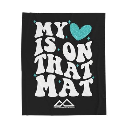 'My Heart Is On That Mat' Velveteen Plush Blanket