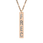 FREC Engraved Vertical Bar Necklace (Silver or Rose Gold)