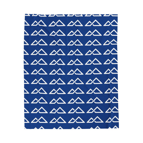 Blue - FREC Logo Pattern Blanket, Velveteen Plush Throw, Soft Decorative Blanket