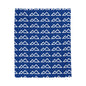 Blue - FREC Logo Pattern Blanket, Velveteen Plush Throw, Soft Decorative Blanket