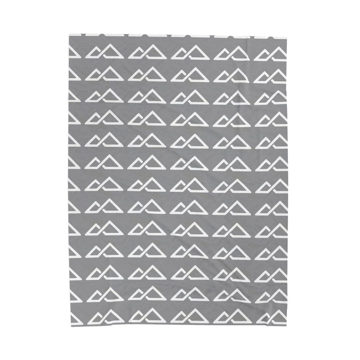 Grey - FREC Logo Pattern Blanket, Velveteen Plush Throw, Soft Decorative Blanket
