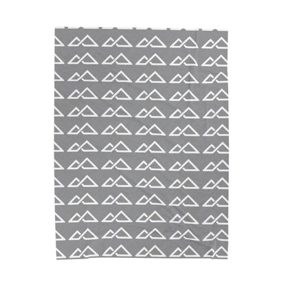 Grey - FREC Logo Pattern Blanket, Velveteen Plush Throw, Soft Decorative Blanket