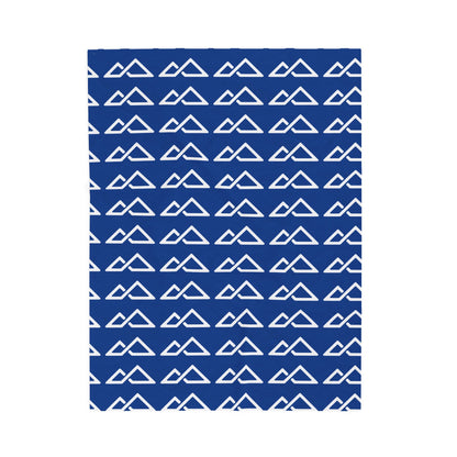Blue - FREC Logo Pattern Blanket, Velveteen Plush Throw, Soft Decorative Blanket