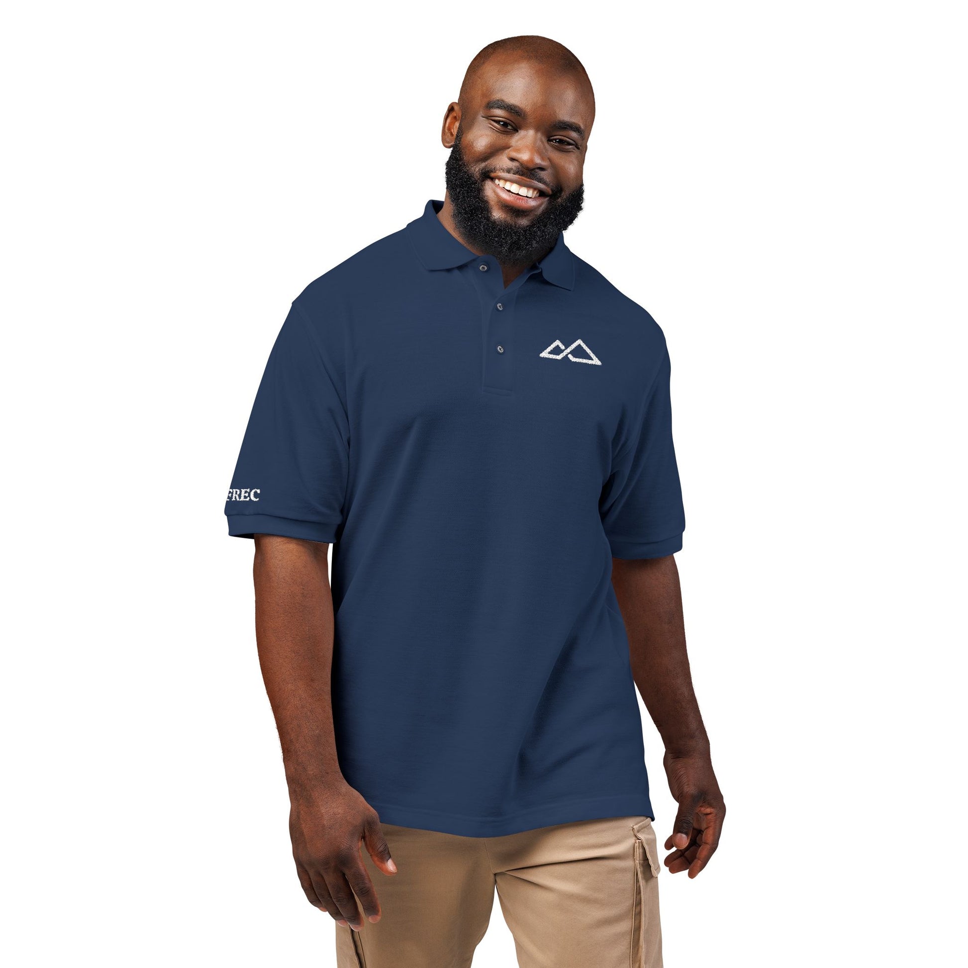 FREC Logo, Unisex Polo Shirt, Embroidered Apparel