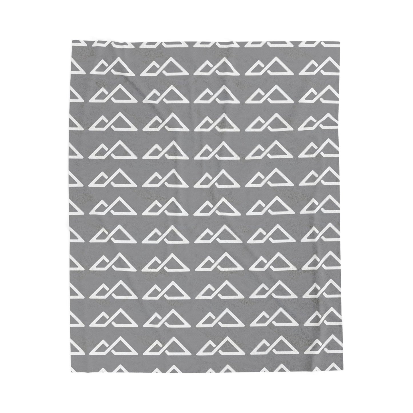 Grey - FREC Logo Pattern Blanket, Velveteen Plush Throw, Soft Decorative Blanket