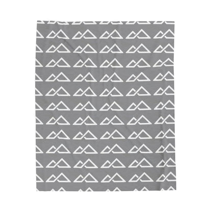 Grey - FREC Logo Pattern Blanket, Velveteen Plush Throw, Soft Decorative Blanket