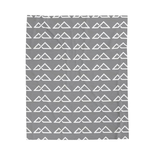 Grey - FREC Logo Pattern Blanket, Velveteen Plush Throw, Soft Decorative Blanket