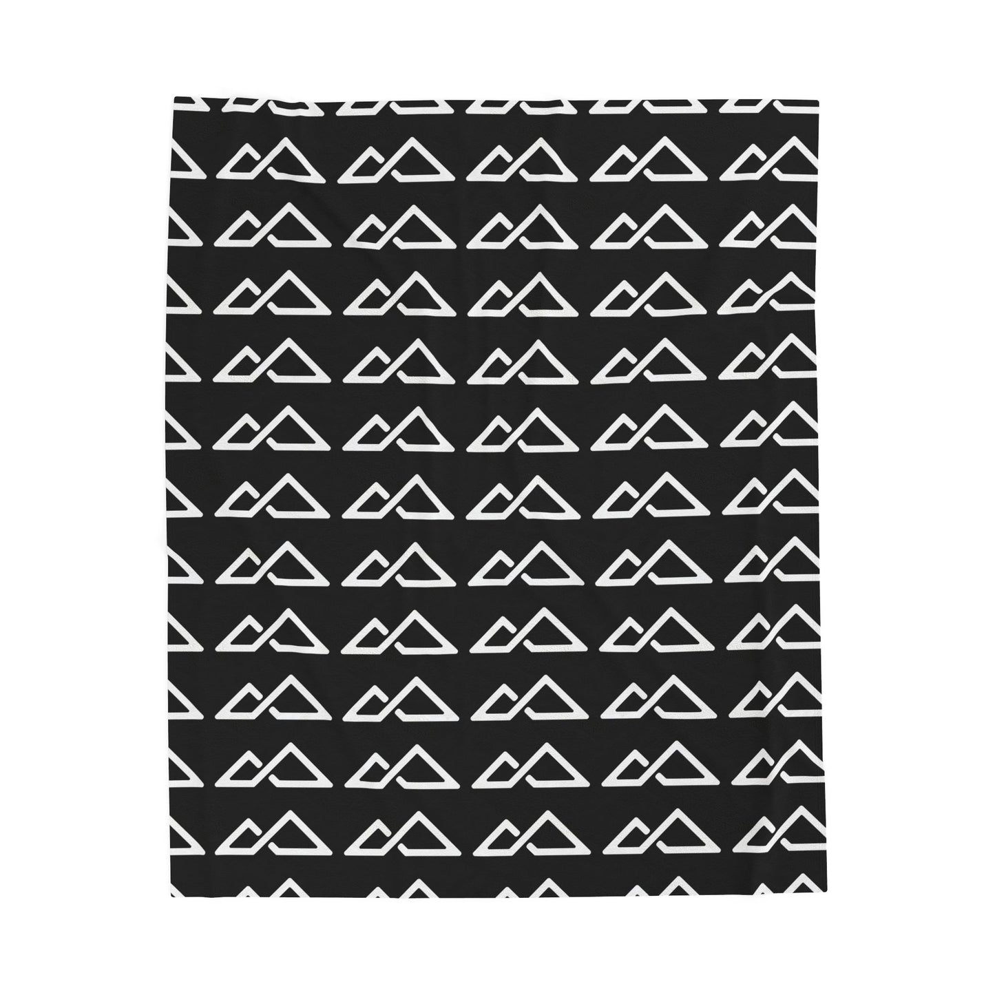 Black - FREC Logo Pattern Blanket, Velveteen Plush Throw, Soft Decorative Blanket