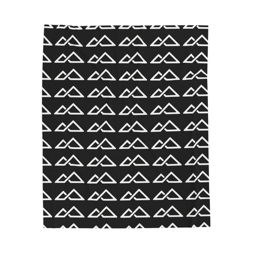 Black - FREC Logo Pattern Blanket, Velveteen Plush Throw, Soft Decorative Blanket