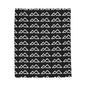 Black - FREC Logo Pattern Blanket, Velveteen Plush Throw, Soft Decorative Blanket
